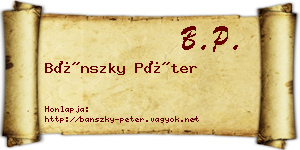 Bánszky Péter névjegykártya