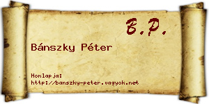 Bánszky Péter névjegykártya
